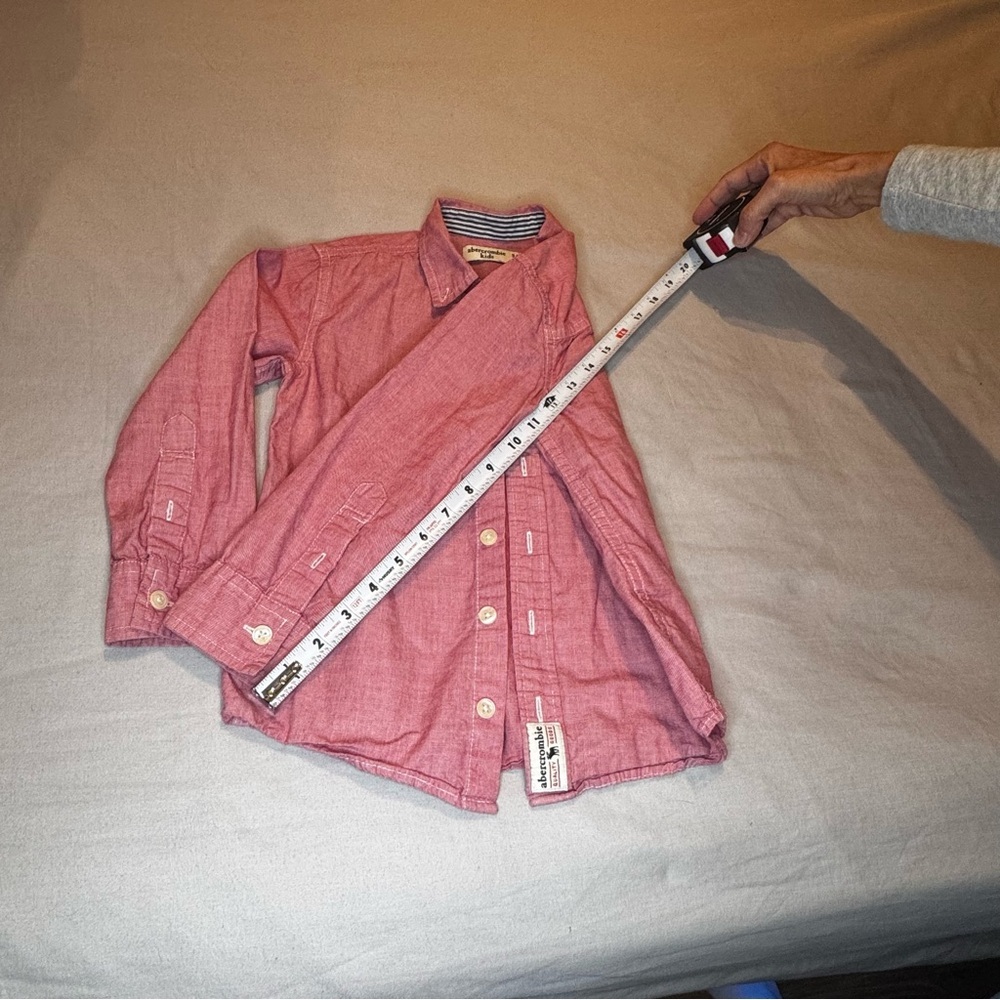 abercrombie kids Red Button-Down Shirt — Long Sleeve - Picture 6 of 8